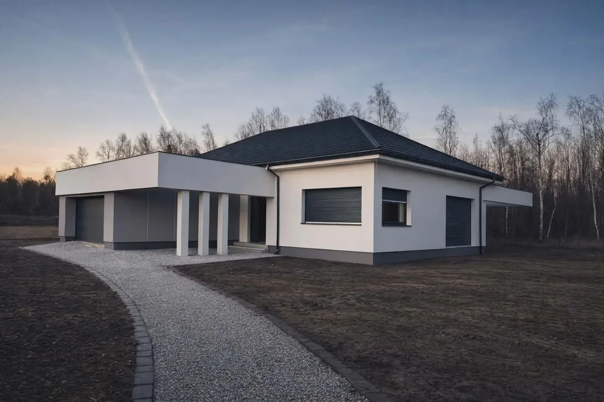 Dom jednorodzinny z wykonaną elewacją — galeria KS Investment